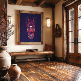 Chinese Zodiac Horse Wall Art Print Rustic Decor Leinwanddruck