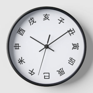 Chinese Zodiac Kanji (Rotated) Clock Uhr