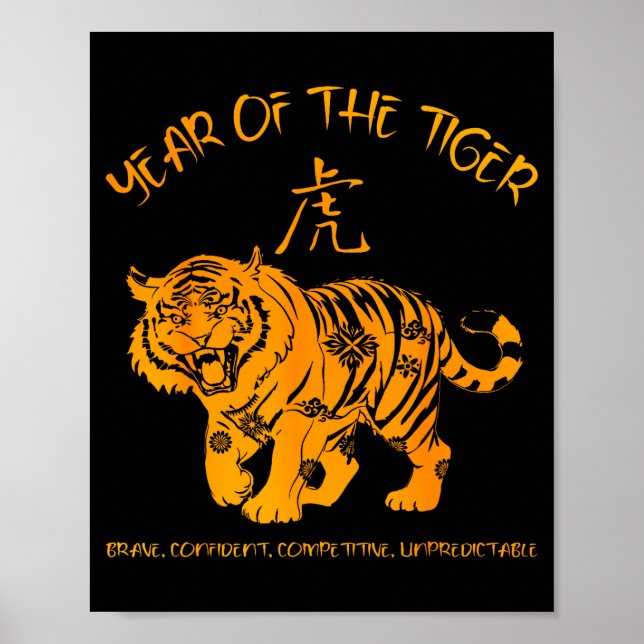 Chinese Zodiac Lunar New Year Astrology Horoscope  Poster (Vorne)