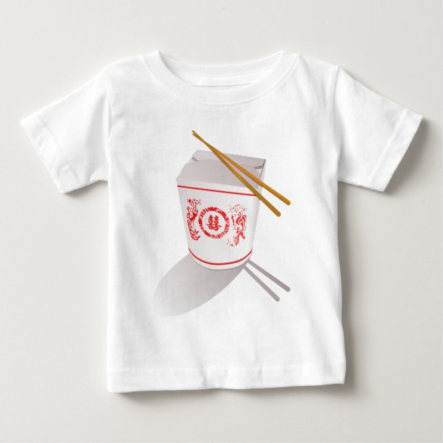 Chinesen nehmen Nahrungsmittelkasten mit Baby T-shirt (Vorderseite)