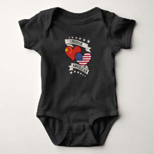 Chinesisch-Amerikanische Herzenflaggen China Ameri Baby Strampler