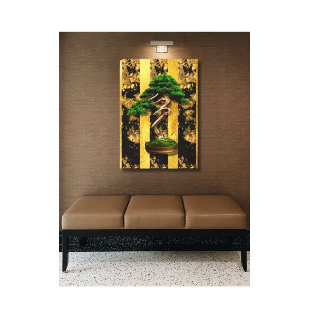 Chinesisch-Asiatische Bonsai Tree Stretched Canvas Leinwanddruck (Von Creator hochgeladen)
