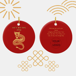 Chinesisch-Business-Frohes neues Jahr des Dracheng Keramik Ornament
