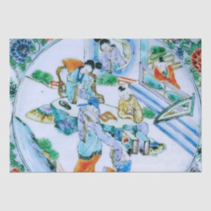 Chinesisch-Chinesisch Chinoiserie Blumendekoupage Seidenpapier