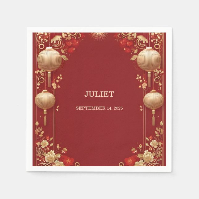 Chinesisch-Chinesisch-zweisprachiges Hei Bold-Brau Serviette (Vorderseite)