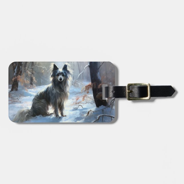 Chinesisch Created Let It Snow Weihnachten Gepäckanhänger (Vorderseite horizontal)