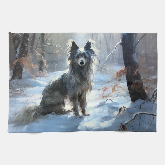 Chinesisch Created Let It Snow Weihnachten Geschirrtuch (Horizontal)