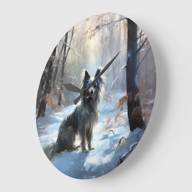 Chinesisch Created Let It Snow Weihnachten Große Wanduhr (Winkel)