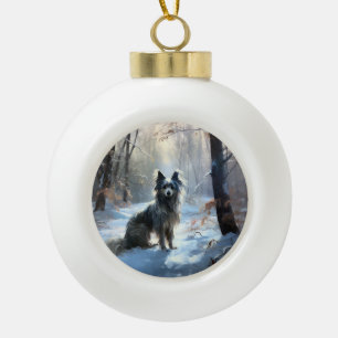 Chinesisch Created Let It Snow Weihnachten Keramik Kugel-Ornament
