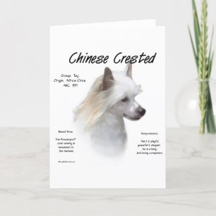 Chinesisch-Crested-History-Design Feiertagskarte