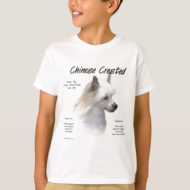 Chinesisch-Crested-History-Design T-Shirt (Vorderseite)