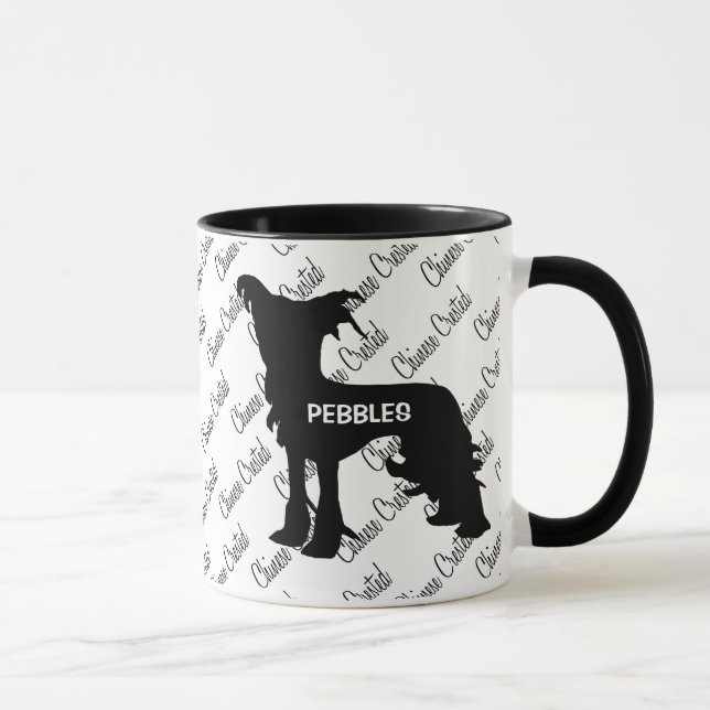 Chinesisch-Crested-Hund-Silhouette Tasse (Rechts)