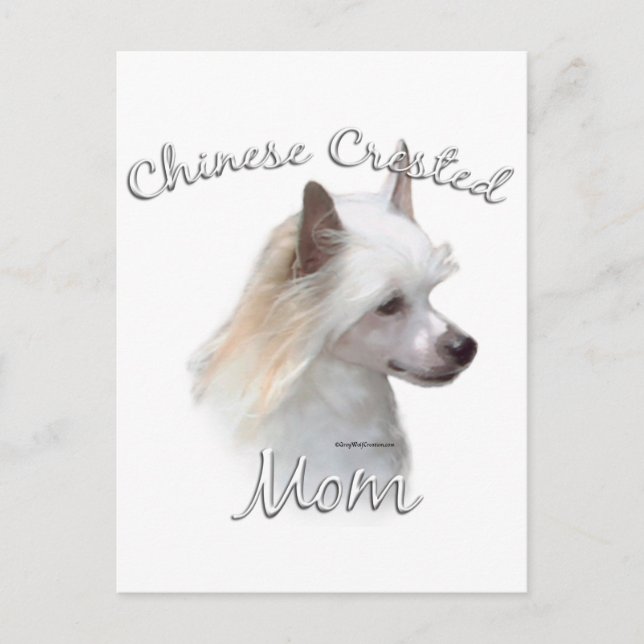 Chinesisch Crested (Pulver) Mama 2 Postkarte (Vorderseite)