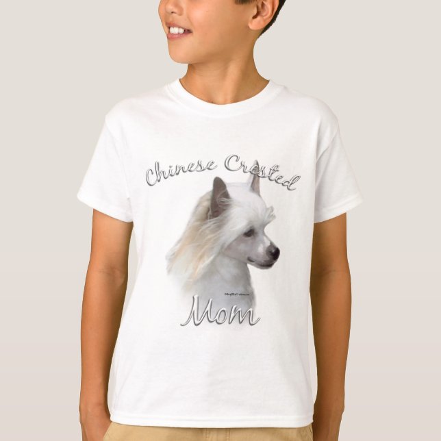 Chinesisch Crested (Pulver) Mama 2 T-Shirt (Vorderseite)
