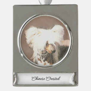 Chinesisch entworfene haarlose Malerei Original Hu Banner-Ornament Silber