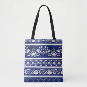 Chinesisch floral Blau: Vintage-Wasserfarbenränder