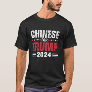 Chinesisch für Trump 2024 Amerikanische Flagge für T-Shirt
