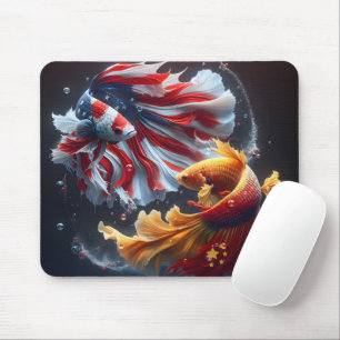 Chinesisch gegen American Betta Fish Mousepad