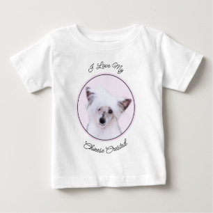 Chinesisch gezapfte Powderpuff-Malerei - Hundekuns Baby T-shirt
