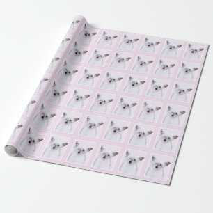 Chinesisch gezapfte Powderpuff-Malerei - Hundekuns Geschenkpapier