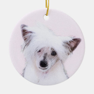 Chinesisch gezapfte Powderpuff-Malerei - Hundekuns Keramik Ornament