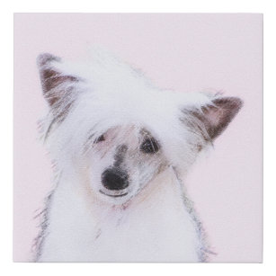 Chinesisch gezapfte Powderpuff-Malerei - Hundekuns Künstlicher Leinwanddruck