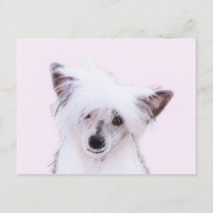Chinesisch gezapfte Powderpuff-Malerei - Hundekuns Postkarte