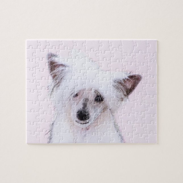 Chinesisch gezapfte Powderpuff-Malerei - Hundekuns Puzzle (Horizontal)