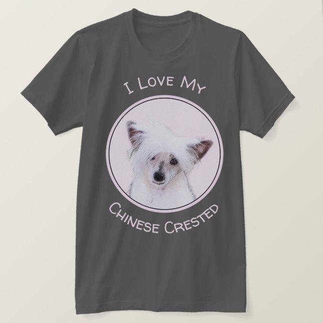 Chinesisch gezapfte Powderpuff-Malerei - Hundekuns T-Shirt (Design vorne)