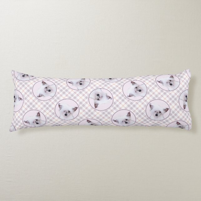 Chinesisch gezapftes Powderpuff Weiße Malerei Seitenschläferkissen (Vorderseite)