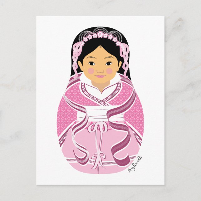 Chinesisch, HanFu Matryoshka Postcard Postkarte (Vorderseite)