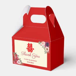 Chinesisch Hochzeit rot lila Blumendanken Geschenkschachtel