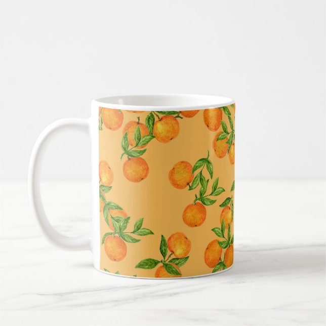 Chinesisch Japanisch inspiriert, Aquarellrückwand Kaffeetasse (Links)