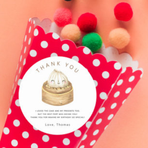 Chinesisch knöpfen Geburtstagsparty danke Runder Aufkleber