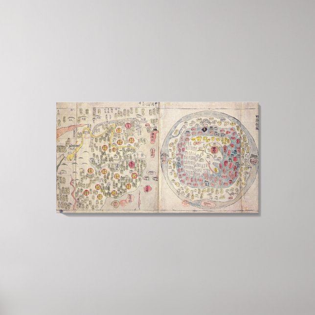 Chinesisch-Koreanische Weltkarte Leinwanddruck (Vorderseite)