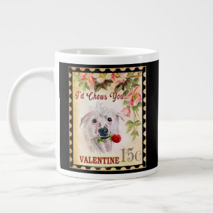 Chinesisch kreiert Vintager Valentinhund mit Rose Jumbo-Tasse