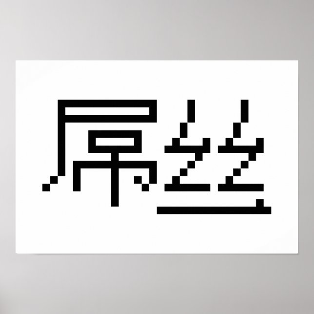 Chinesisch Loser / Diaosi 屌 丝 Hanzi MEMO Poster (Vorne)