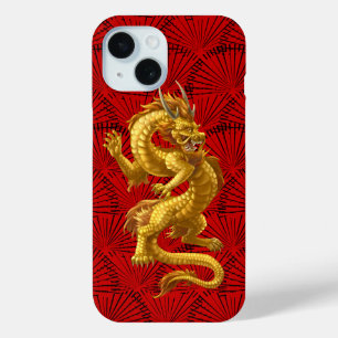 Chinesisch Lucky Gold Dragon iPhone 15 Handy Fall Case-Mate iPhone Hülle