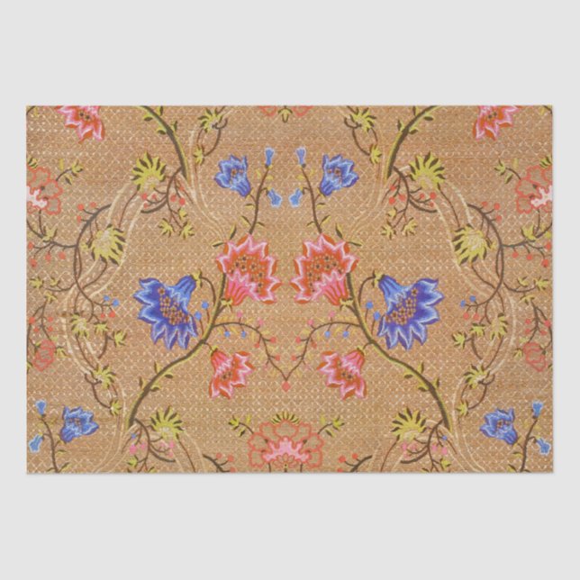 Chinesisch Nanjing Imperial Red-Gold Brocade Seidenpapier (Vorderseite)