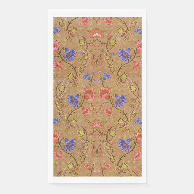 Chinesisch Nanjing Imperial Red-Gold Brocade Serviette (Vorderseite)