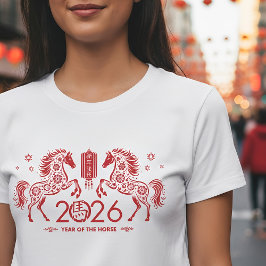 Chinesisch Neues Jahr des Feuerpferdes 2026 T-Shirt