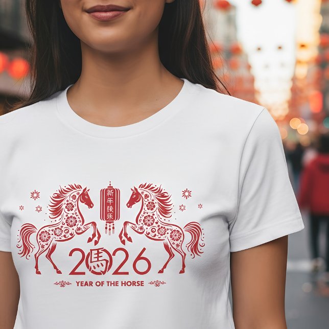 Chinesisch Neues Jahr des Feuerpferdes 2026 T-Shirt (Von Creator hochgeladen)