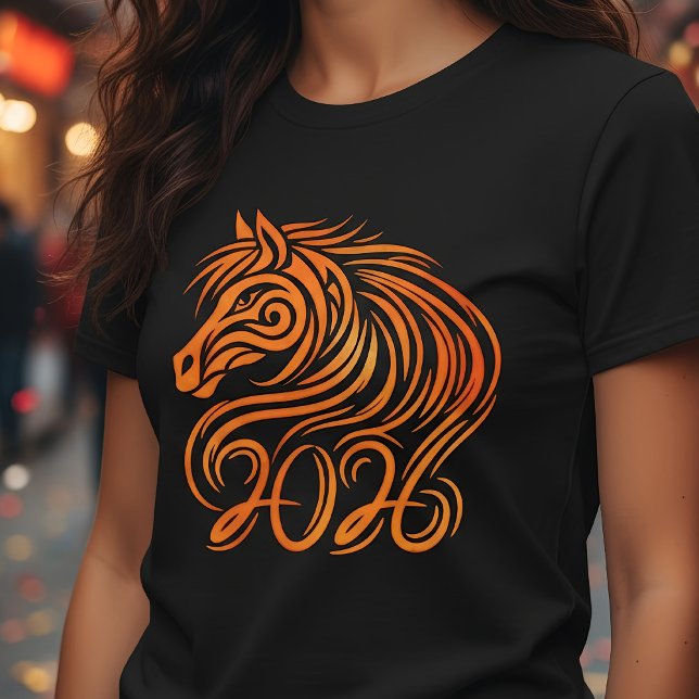 Chinesisch Neues Jahr des Feuerpferdes 2026 T-Shirt (Von Creator hochgeladen)