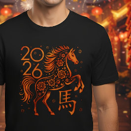 Chinesisch Neues Jahr des Feuerpferdes 2026 T-Shirt