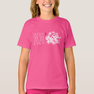 Chinesisch Neujahr Metal-Papierschnitt Rattenfrüc T-Shirt