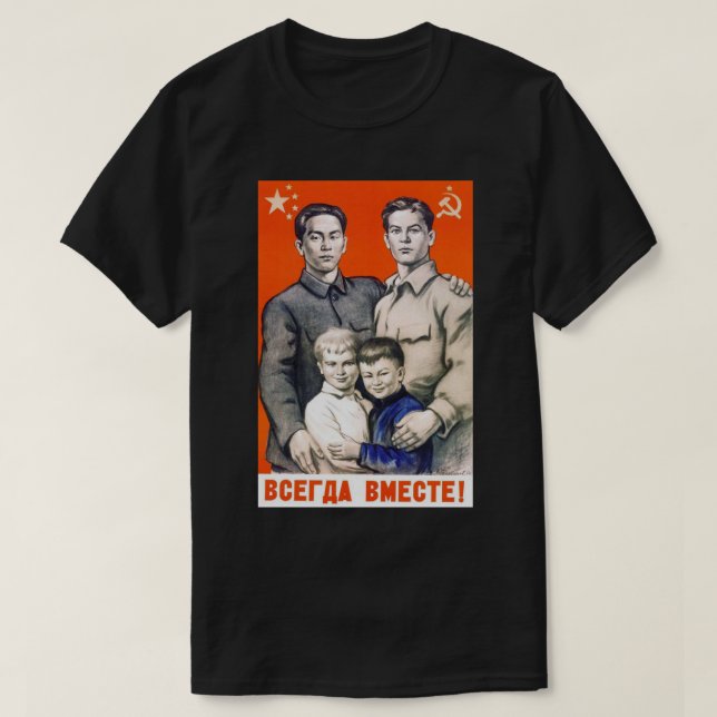 Chinesisch - Russische schwulenkkommunistische Pro T-Shirt (Design vorne)