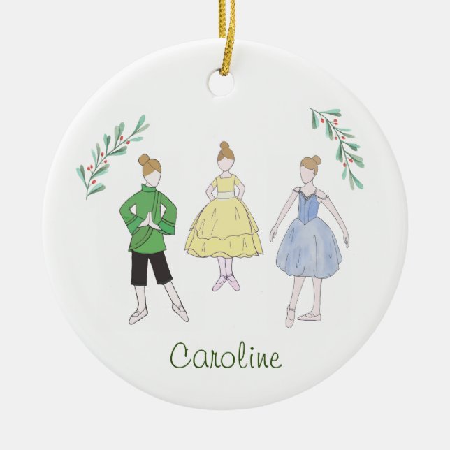 Chinesisch/Schnee/Party-Girl mit individualisierba Keramik Ornament (Vorne)