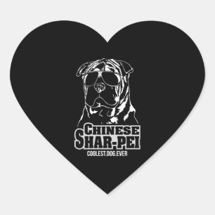 Chinesisch Shar-Pei coolster Hund je Mama Herz-Aufkleber