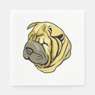 Chinesisch Sharpei Dog Brown Shar Pei Serviette