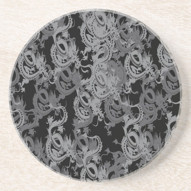 Chinesisch Ying Yang Dragon Getränkeuntersetzer (Vorne)